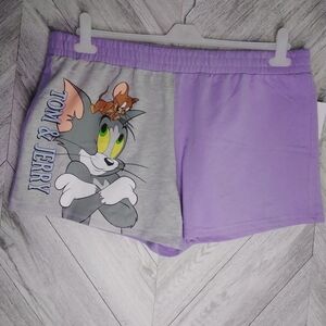 Tom And Jerry' Graphic Fleece Women's Shorts Size: XXL(19) Purple